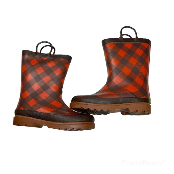 Western Chief Girls Camp Fire Plaid Rain Boots Size 13 - Picture 6 of 9